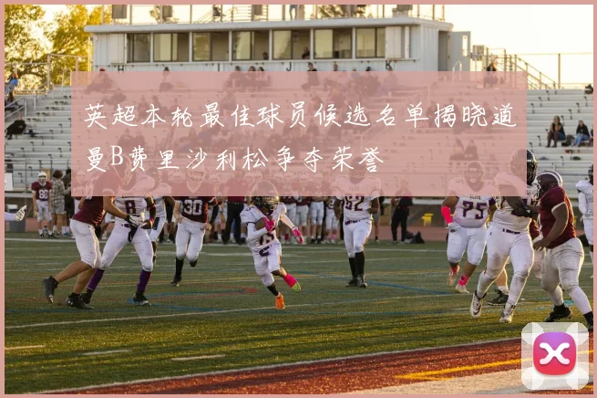 英超本轮最佳球员候选名单揭晓道曼B费里沙利松争夺荣誉